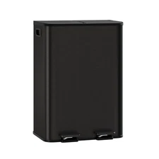 16/21 Gallon Stainless Steel Double Step-On Trash Can with Removable Inner Bins