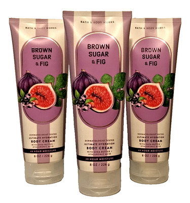 BROWN SUGAR & FIG ULTIMATE HYDRATION BODY CREAM 8 OZ BATH BODY WORKS 3 PACK LOT
