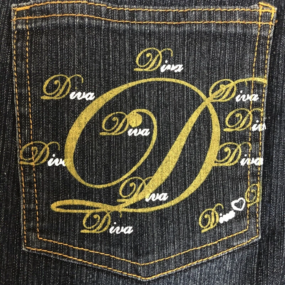 Jeans Zoey Beth para mujer 13/14 Diva Designer Bootcut elástico denim azul oscuro 32x32 Foto 2 de 4