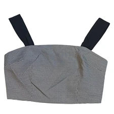NWT J.O.A Black and White Checkered Crop Top Size Small