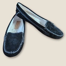 Jack Rogers Black Suede Driving Moccasin Loafer Slippers Shoes Womens Size 9B