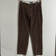 Vintage Polo Ralph Lauren Corduroy Pants Mens 34x34 Brown Chino Casual Business