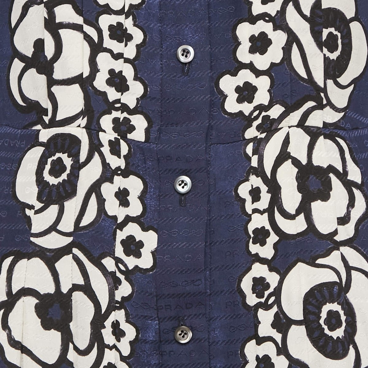 Prada Navy Blue Floral Print Satin Silk Pleated Long Dress M | eBay