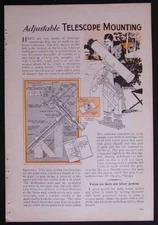 Equatorial TELESCOPE Mount 1932 How-To build PLANS Pipe parts