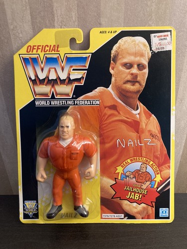 WWF Hasbro Series 7 Nailz MOC Yellow Card WWE Tita...
