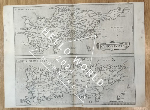 Abraham Ortelius Creta Chipre - Imagen 1 de 2