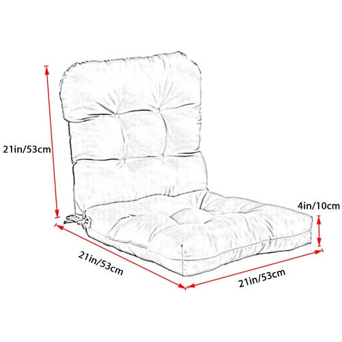 One-Piece Outdoor Chair Cushion Waterproof Sunscreen Square Patio Back Chair Mat - Picture 3 of 82
