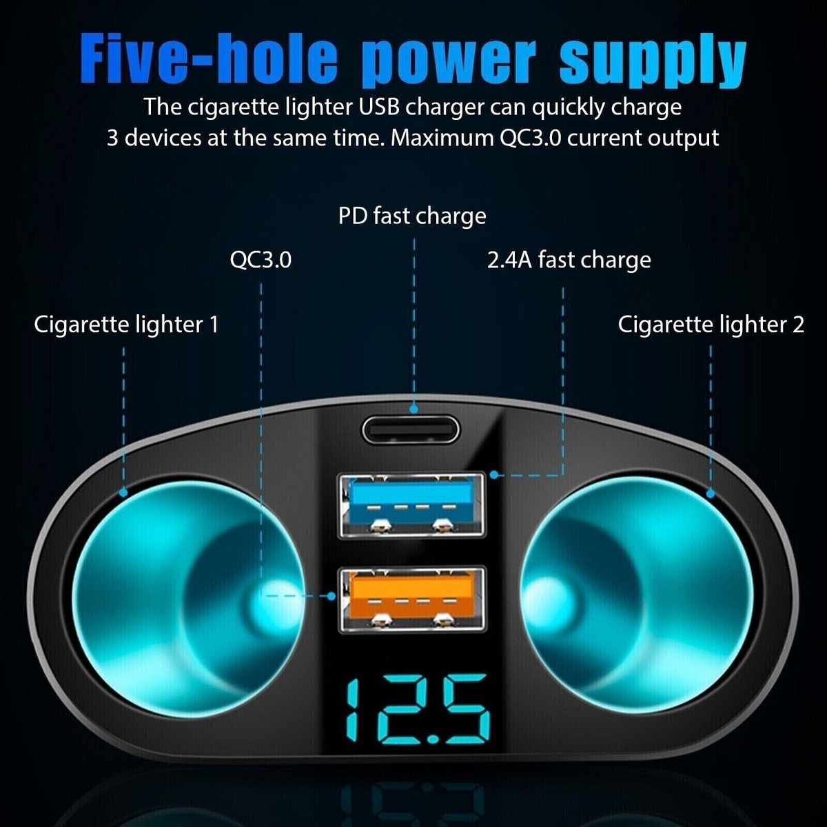 Car Cigarette Socket Battery Meter 12V Voltmeter Digital Display Voltage  Gauge