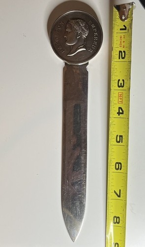 Christofle France apri lettere tono argento Napoleone Impereur lungo 9 pollici 4+ libbre - Foto 7 di 9