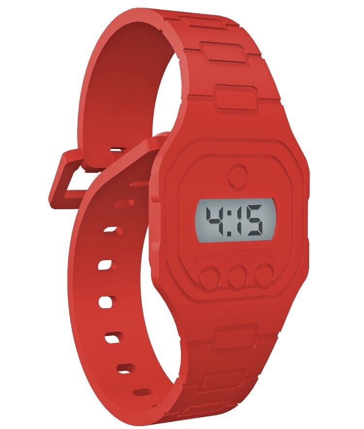 New Red Unisex Mens Womens Silicone Rubber Digital Watch