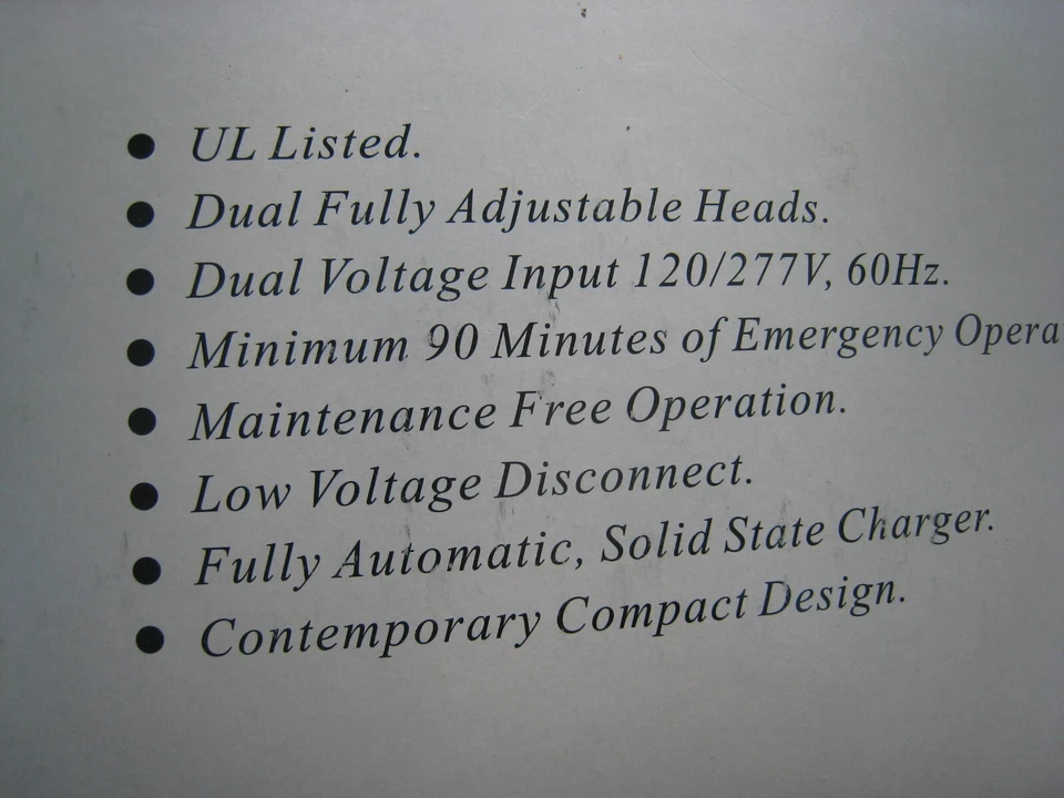 PE007-30 dual voltage 120/277  Emergency Light by Progress Lighting solid state - Image 3 of 4