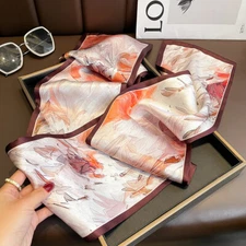 New Boutique 100% Silk 12Momme Plain Satin Scarf Double-Layer Ribbon 150*15cm