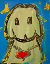 NICE DOG  ART Mark Kazav  CANVAS  Abstract Modern Original Oil Painting   GEwefE