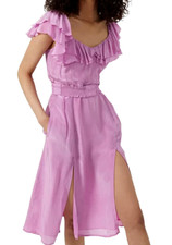 Sale! New FRENCH CONNECTION Moonlite Mauve Almedina Frill Drape Dress SIZE 8