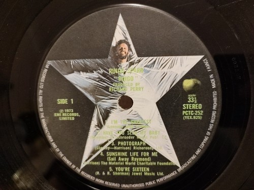 1974 Ringo Starr Ringo 12" Vinyl Record LP