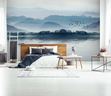 3D Mountain Lake 33627NA Wallpaper Wall Murals Removable Wallpaper Fay