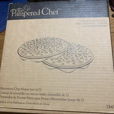 Pampered Chef Black Silicone 2pc Set Microwave Potato Chip Maker 1241 Snacks