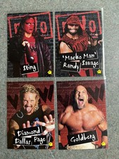 1998 Topps WCW/NWO STICKER LOT OF 4 S1-S4 Goldberg Sting Savage DDP