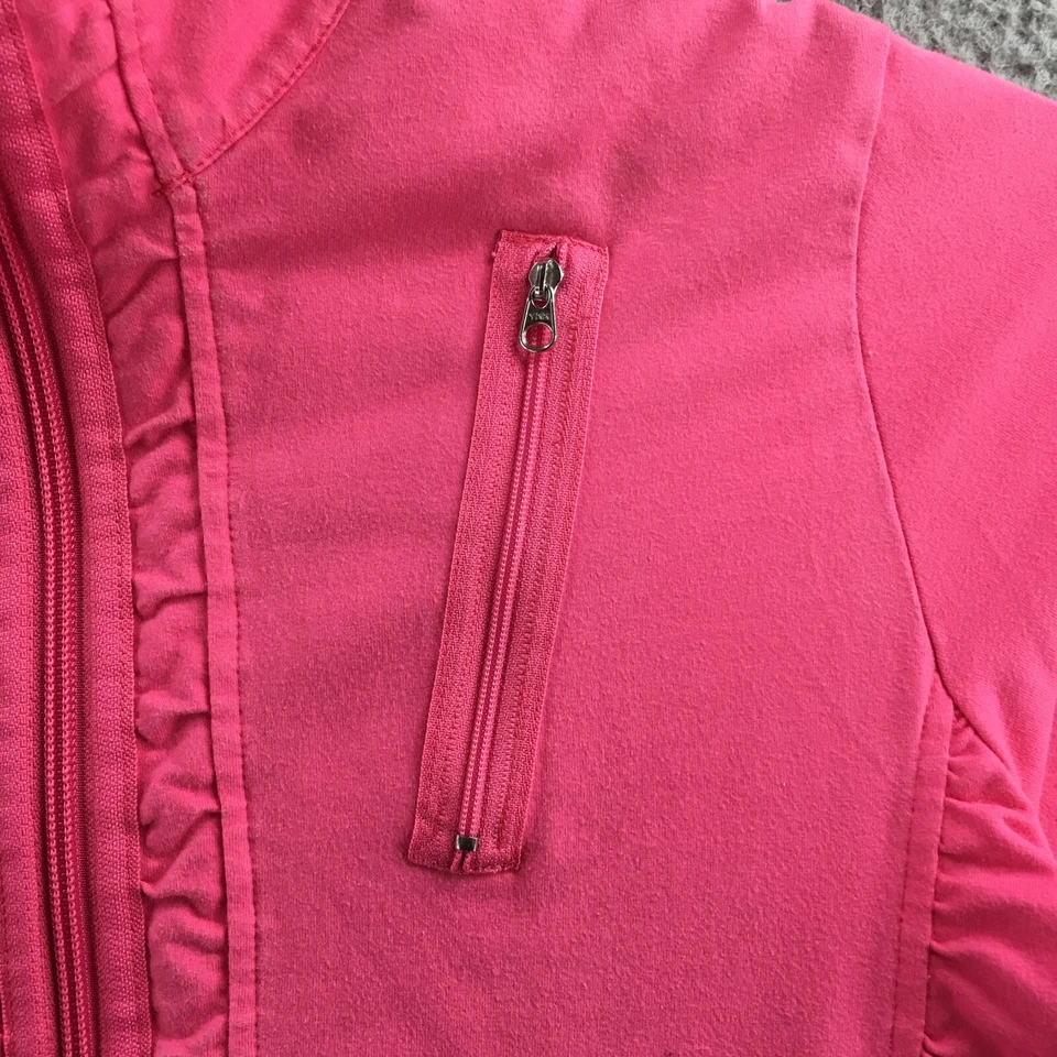 Jaqueta Buda Neon Feminina Grande Rosa Zíper Completo Manga Longa Bolsos com Zíper - Imagem 4 de 4