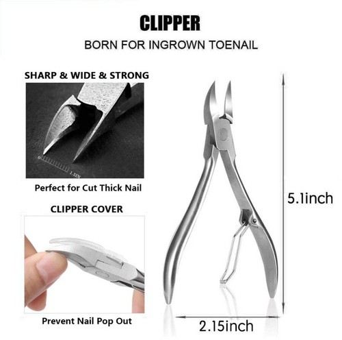 Professional 9 PCs Ingrown Toenail Tool Kit Toe Nail Clipper Set for Ingrown New - Picture 3 of 7