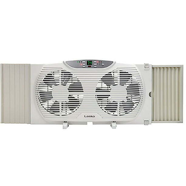 Lasko W09550 Electrically Reversible Twin Window Fan with Remote Control  for sale online | eBay