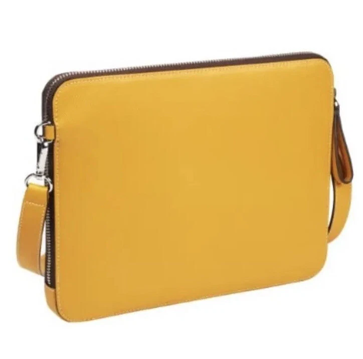 Authentic Tumi Slim Zip Top Crossbody for I-Pad, Marigold With Box - Image 2 of 4