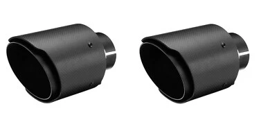 Carbon Duplex Endrohrsatz Sportauspuff für VW Golf 7 GTI 100mm schwarz für 63mm - Bild 1 von 3