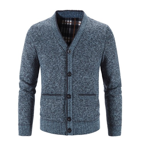 Men's Fleece Lined Button Down Knit Top Cardigan Winter Outerwear Coat - Bild 13 von 31