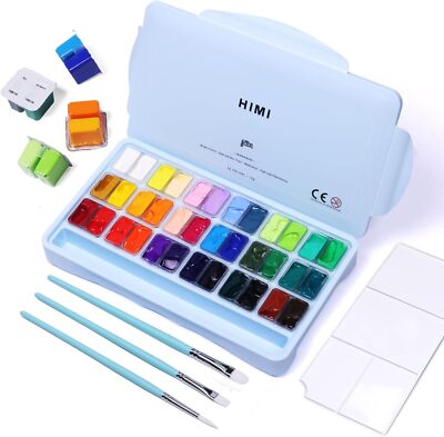 HIMI Gouache Paint Set, 56 Colors X 30ml/1oz, Contains Metallic And Fl - View #9