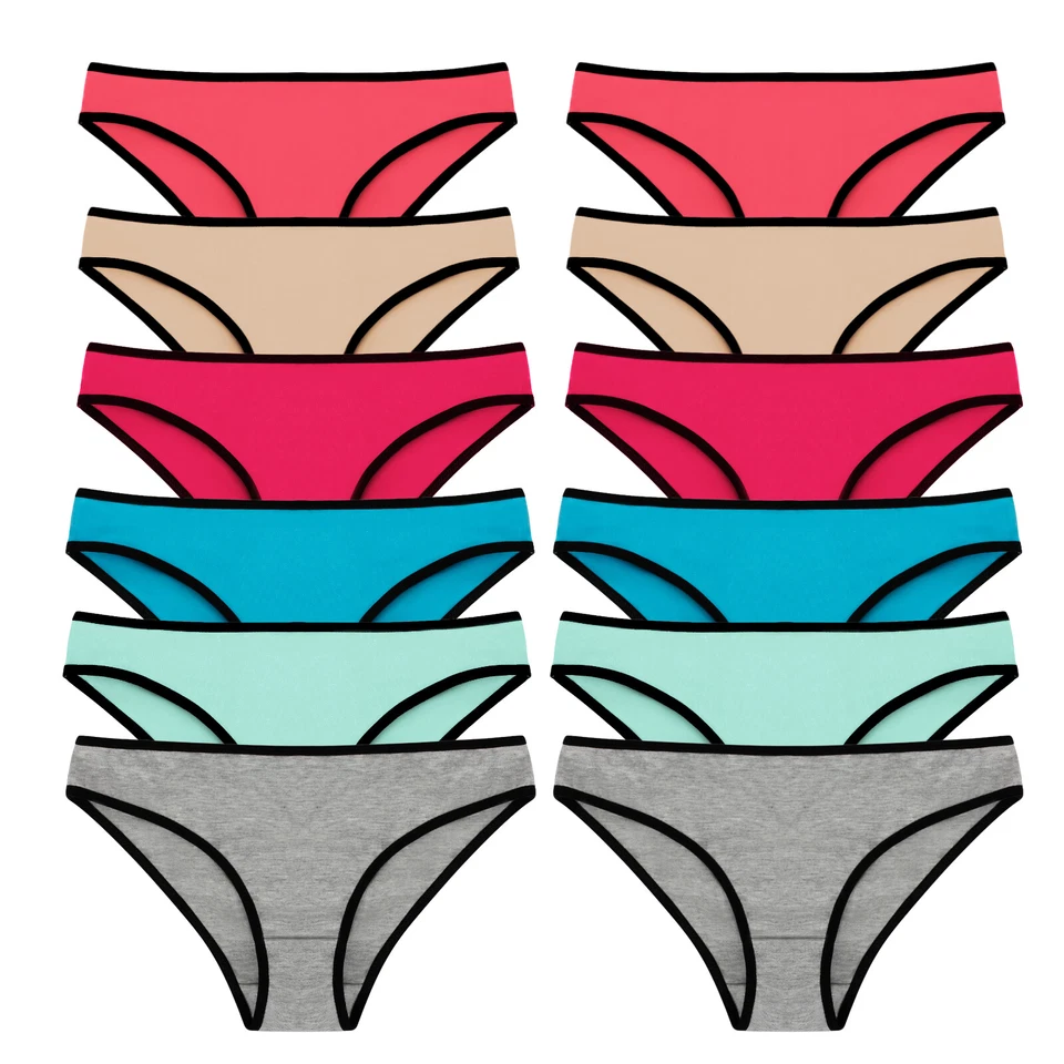 12er Pack Damen Slips Unterhosen Baumwolle Unterwäsche Tanga G-strings Fashion - Bild 3 von 4