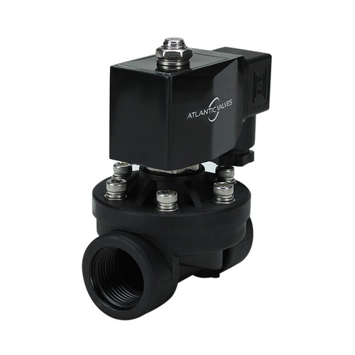 Electroválvula eléctrica diferencial cero plástico 3/4" NPT 24V DC agua gas aire - Imagen 2 de 6