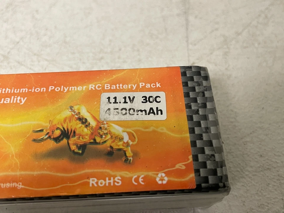Bateria FLOUREON 11.1V 30C 4500 mAH LIPO Vintage Não Usada - Imagem 2 de 4