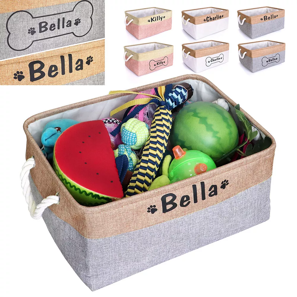 Custom Pet Toy Storage Box Print Name Foldable Gift Storage