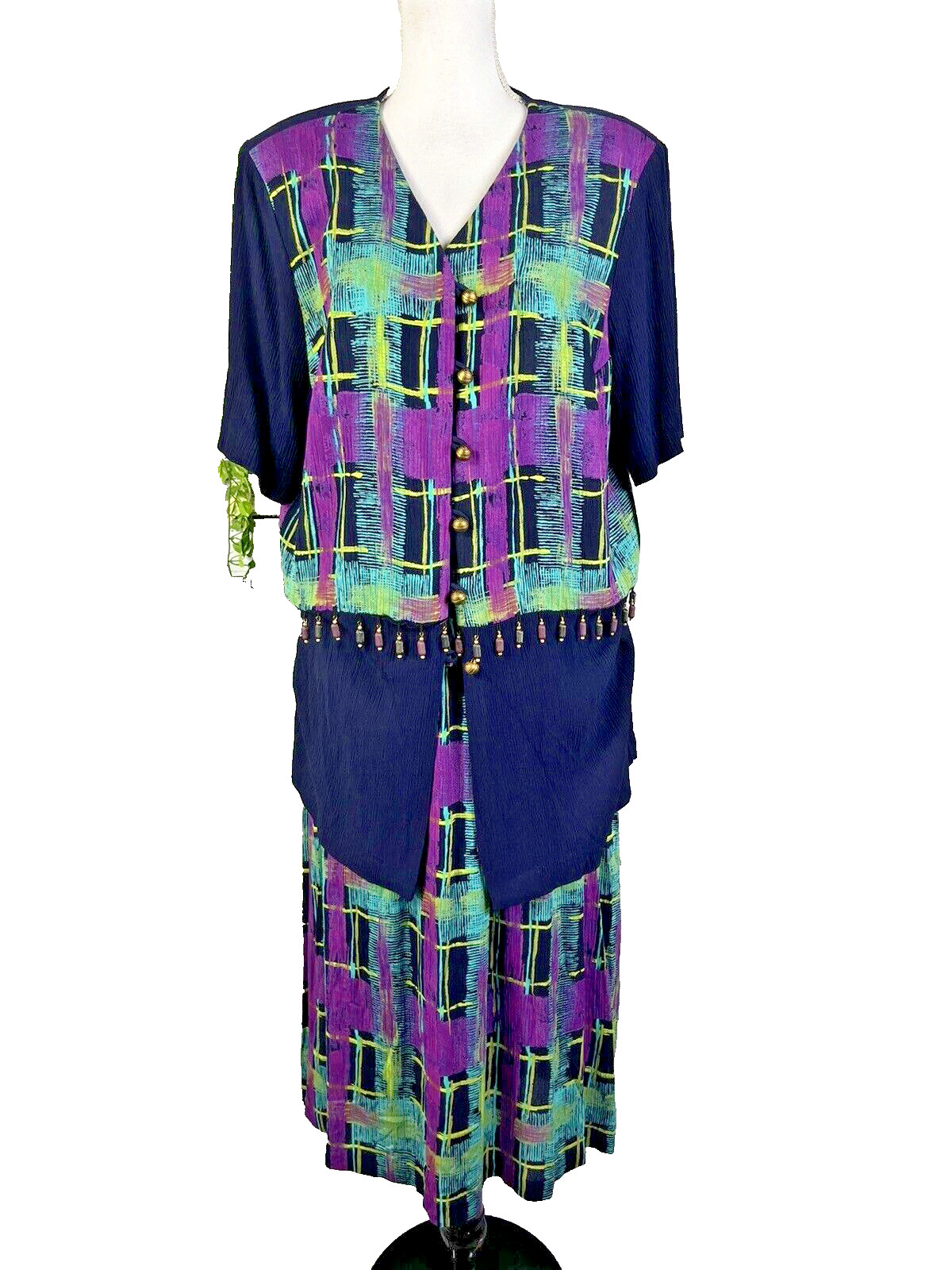 Vintage Sharon Anthony 2pc Skirt Jacket Set Plus 18W … - Gem