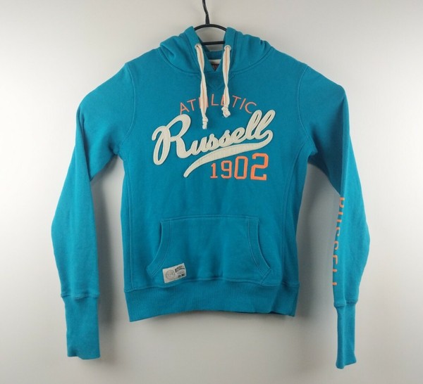 Russell athletic Women's Blue Teal Hoodie Jumper - Size 8