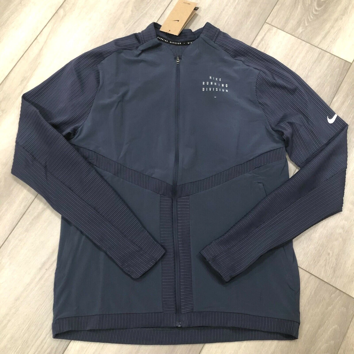 NEW Nike Element Men s Dri Fit Full Zip Running Top Blue Size M L