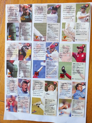 1997/98 Select Cricket Trading Card Base Set 66/100 Cards -International Series - Picture 14 of 16