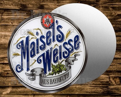 Maisel's Weisse advertising  Metal  Round Sign  Wreaths Crafts & miniatures