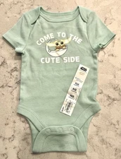 NEW Star Wars Jumping Beans Bodysuit One Piece Newborn Grogu Baby Yoda Green