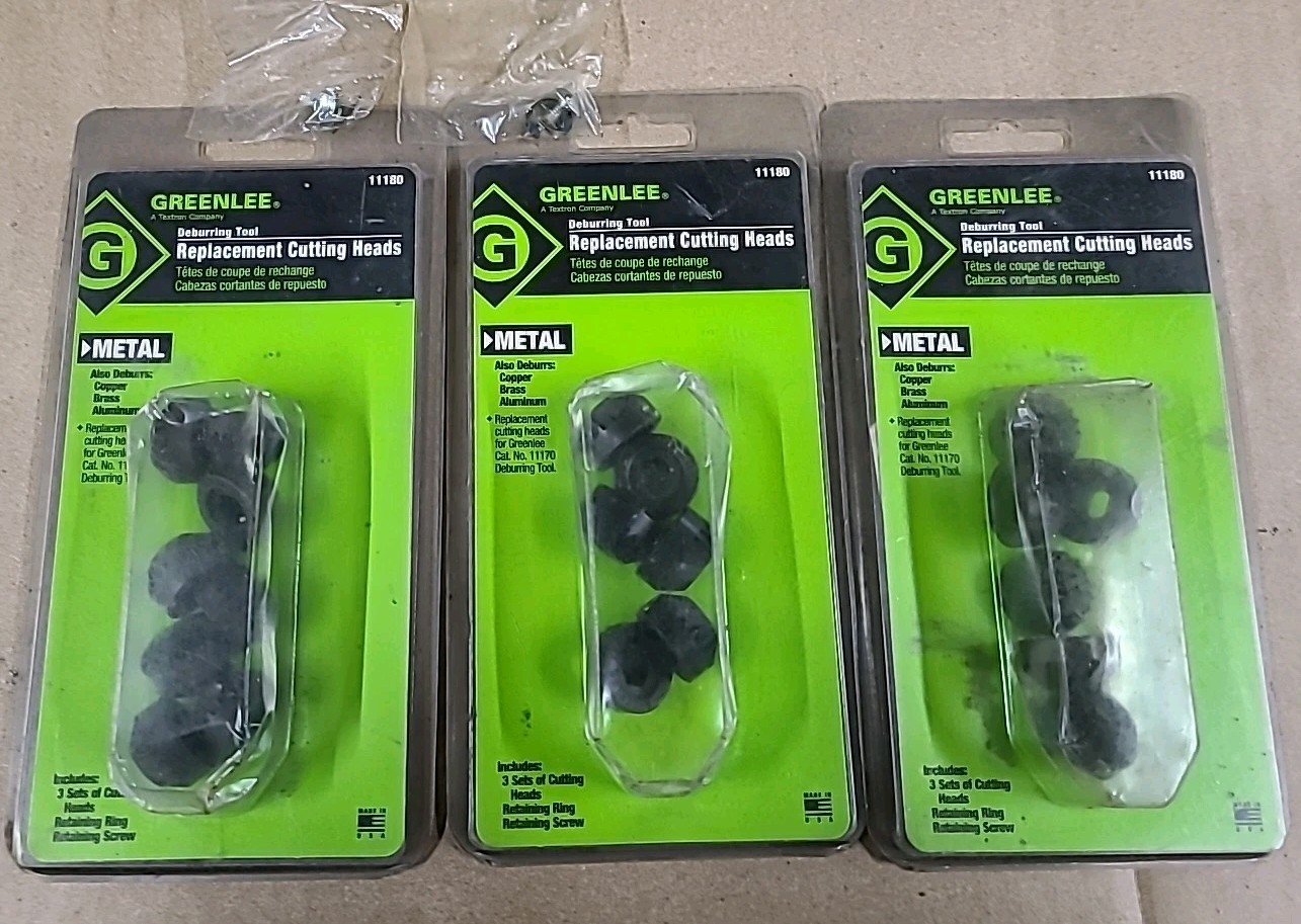 Greenlee Replacement Cutting Heads Part # 11180 Lot Of Three Packs Unused
