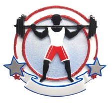 Weight Lifter Personalized Christmas Tree Ornament