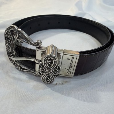 Vintage Brighton Hearts Reversibl Belt Bro/blk Size 34 L Y2K Vintage 573
