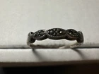 1.47g Vintage Sterling Silver 925 Ring Dark Faceted Stackable M Size 6.5