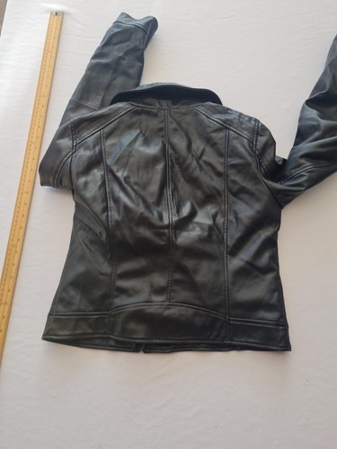 Ladies Mock Leather Jacket Vero Moda Size M Black 31401 - Picture 16 of 17