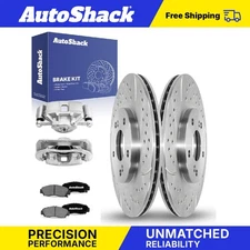 Front Drilled Slotted Brake Rotors Ceramic Pads Calipers for Honda Accord