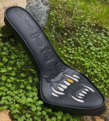 Custom Cobra Chopper Seat For Hardtail Motorcycles With Bite Me Inlay