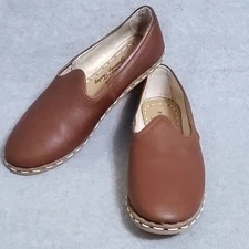 SABAH WOMENS 11-11.5 43 SMOOTH LOAFER TALAVERA BROWN NWOB