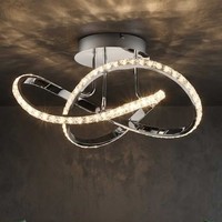 Deckenleuchte Abro Wofi By Global Technics Led Chrom Glas-Kristall Deckenlampe