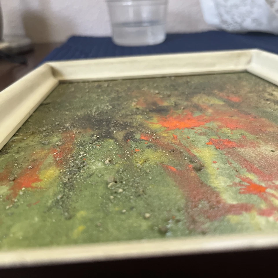 Original “Escena de jardín” por Frances Pratt mezclada mediana a bordo 10,5x8,75” firmada Foto 2 de 4