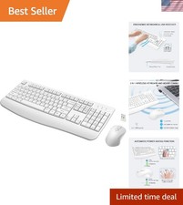 Ergonomic Wireless Keyboard Mouse Combo - 2.4GHz Comfort for All Devices